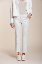 New York Trumpet women's chino pants in rhombus pattern jersey slim fit