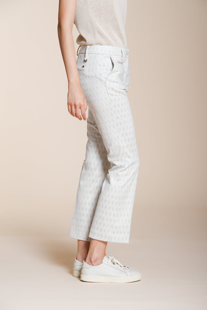 New York Trumpet women's chino pants in rhombus pattern jersey slim fit