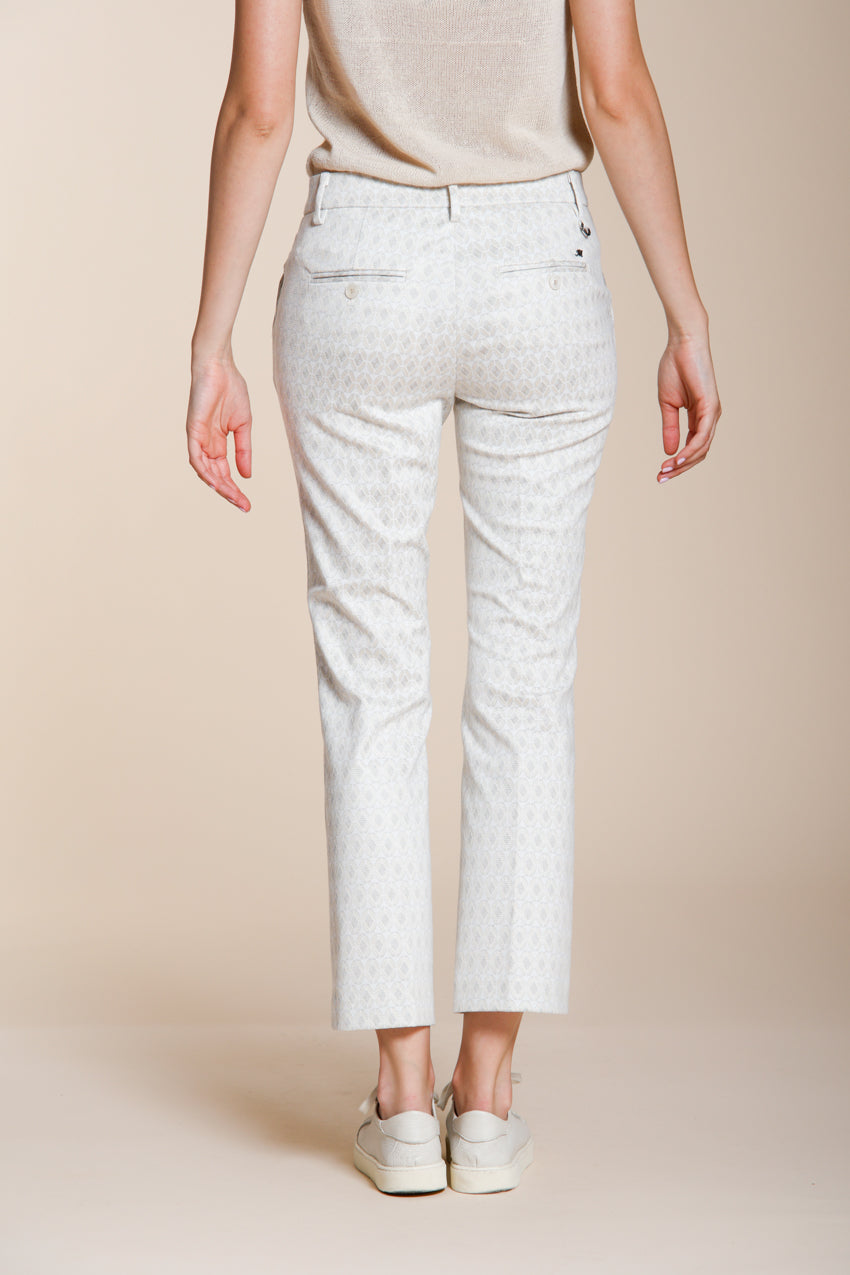 New York Trumpet women's chino pants in rhombus pattern jersey slim fit