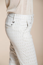 New York Trumpet women's chino pants in rhombus pattern jersey slim fit