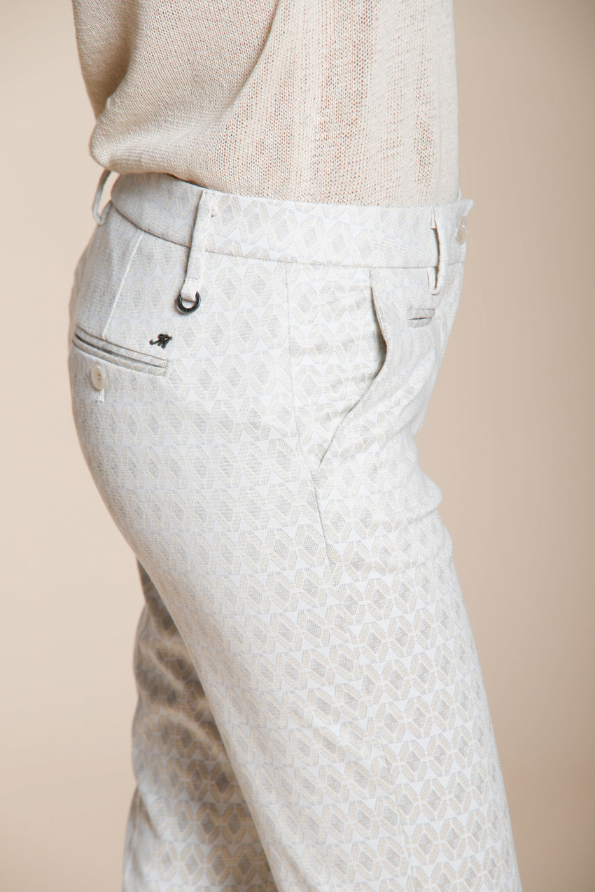 New York Trumpet women's chino pants in rhombus pattern jersey slim fit