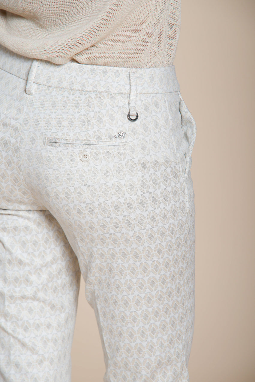 New York Trumpet women's chino pants in rhombus pattern jersey slim fit