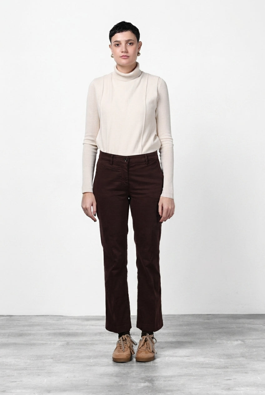 New York Trumpet pantalone chino donna in gabardina slim fit ①