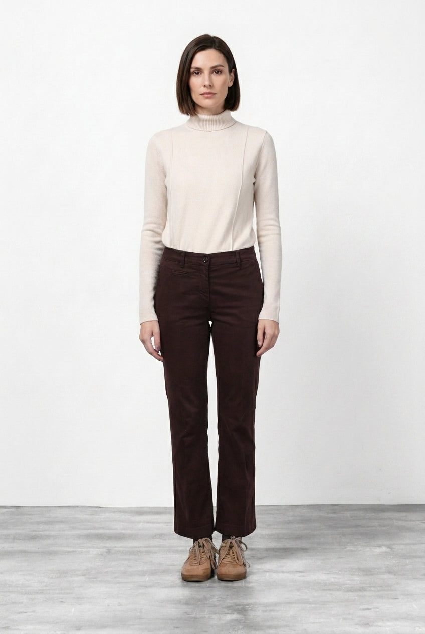 New York Trumpet pantalón chino de mujer en gabardina, slim fit ①
