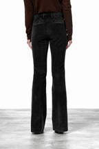 New York Flare pantalone chino donna in velluto 1000 righe slim fit