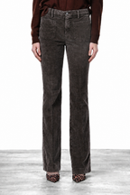 New York Flare pantalone chino donna in velluto 1000 righe slim fit