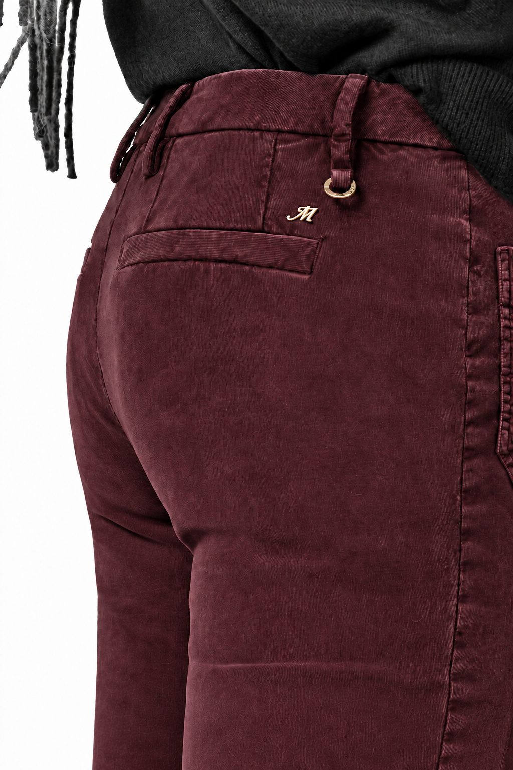 New York Flare Chinohose für Damen aus 1000-Rippen-Samt mit slim fit