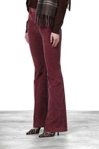 New York Flare pantalon chino femme en velours 1000 raies slim fit