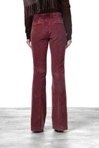 New York Flare pantalon chino femme en velours 1000 raies slim fit