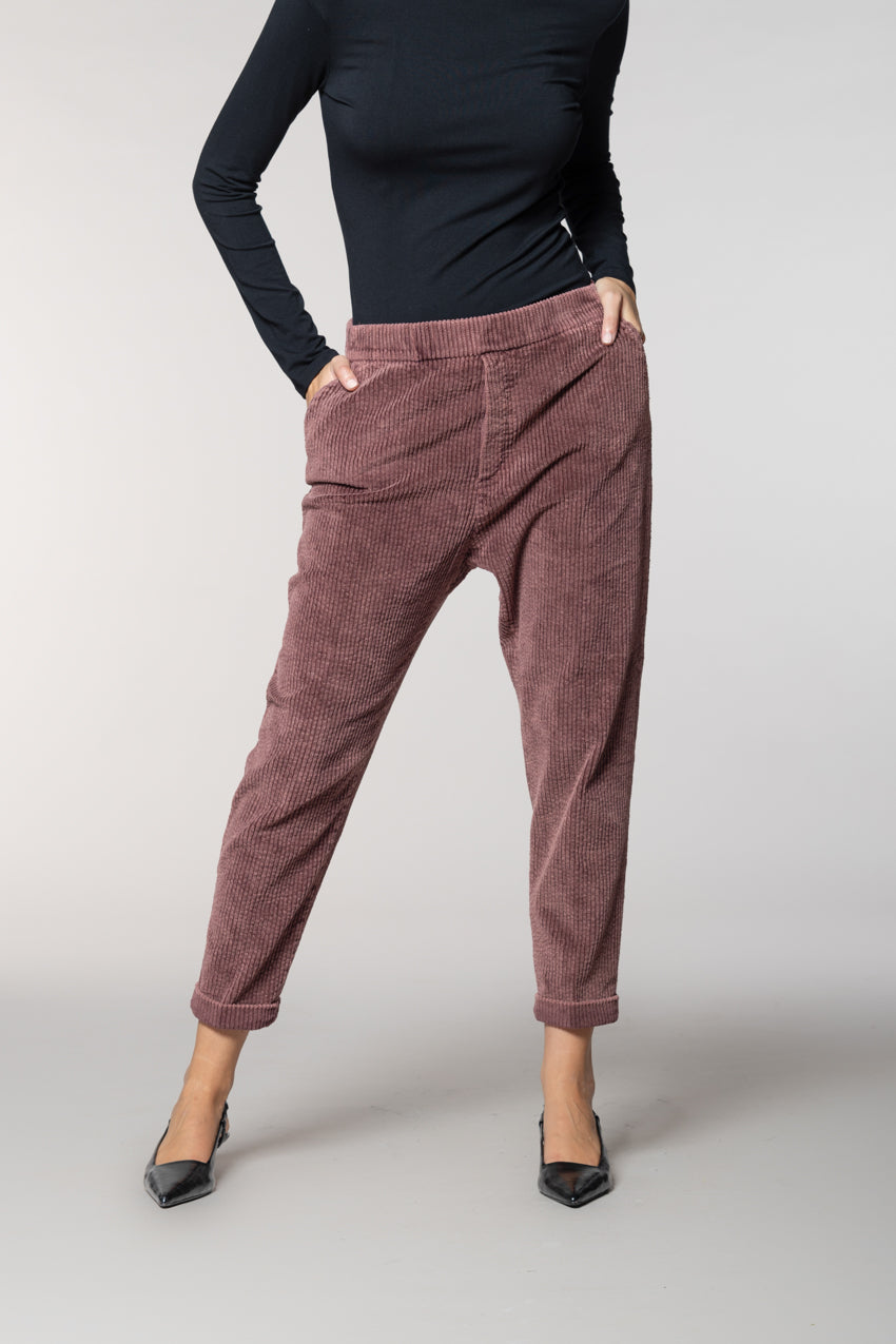 Malibu Jogger City pantaloni chino donna in velluto a coste relaxed fit