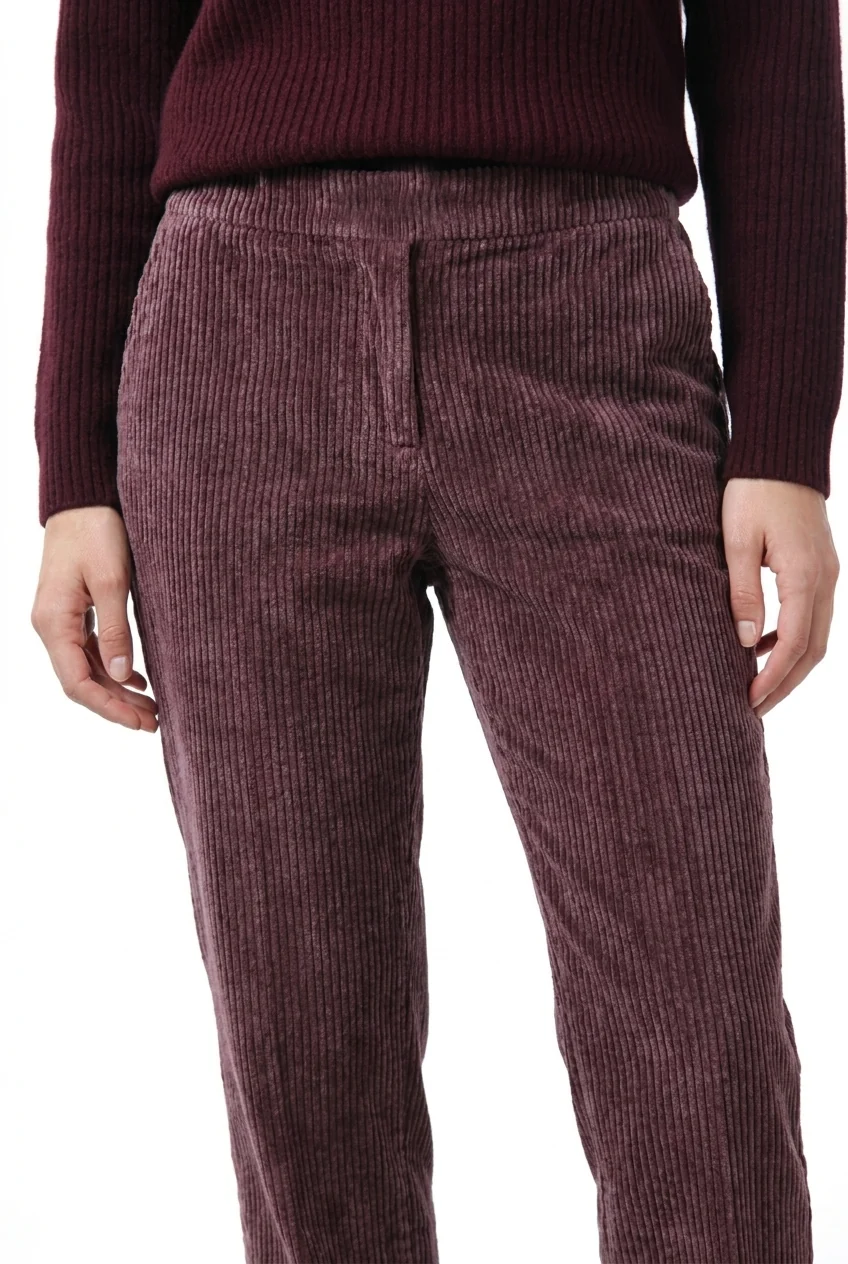 Malibu Jogger City pantalón chino de mujer en terciopelo de pana ancha relaxed fit
