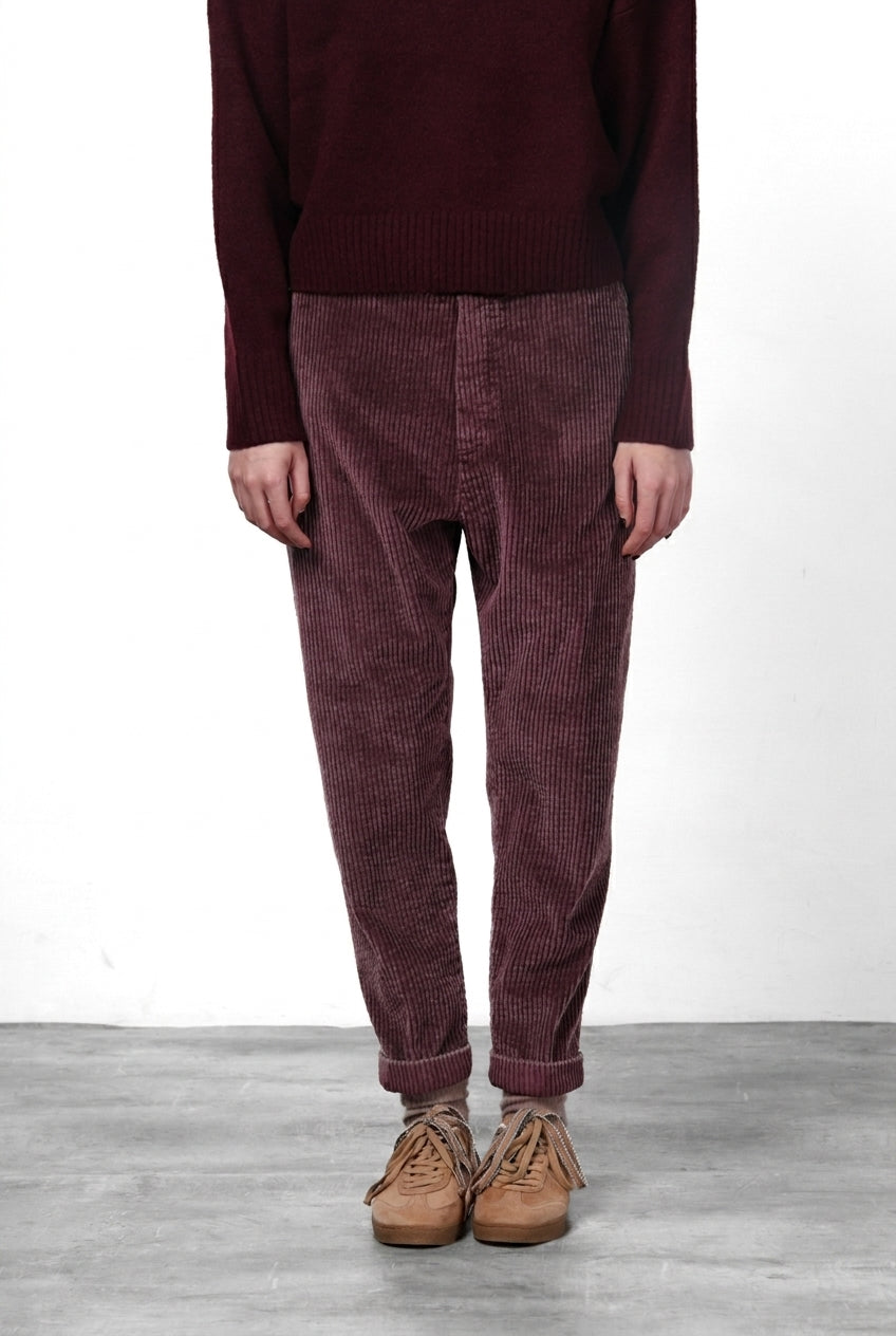 Malibu Jogger City pantalone chino donna in velluto a costa larga relaxed fit