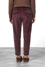 Malibu Jogger City pantalone chino donna in velluto a costa larga relaxed fit