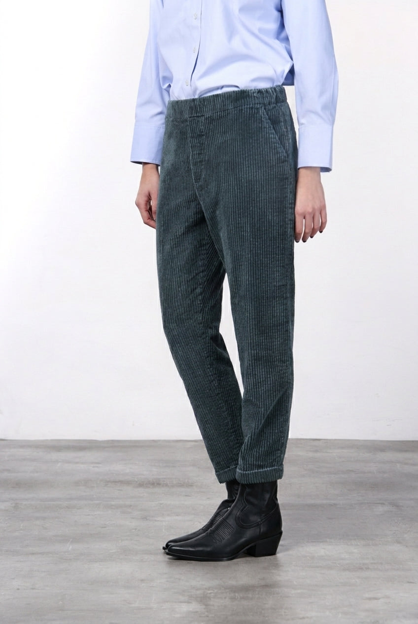 Malibu Jogger City pantalone chino donna in velluto a costa larga relaxed fit