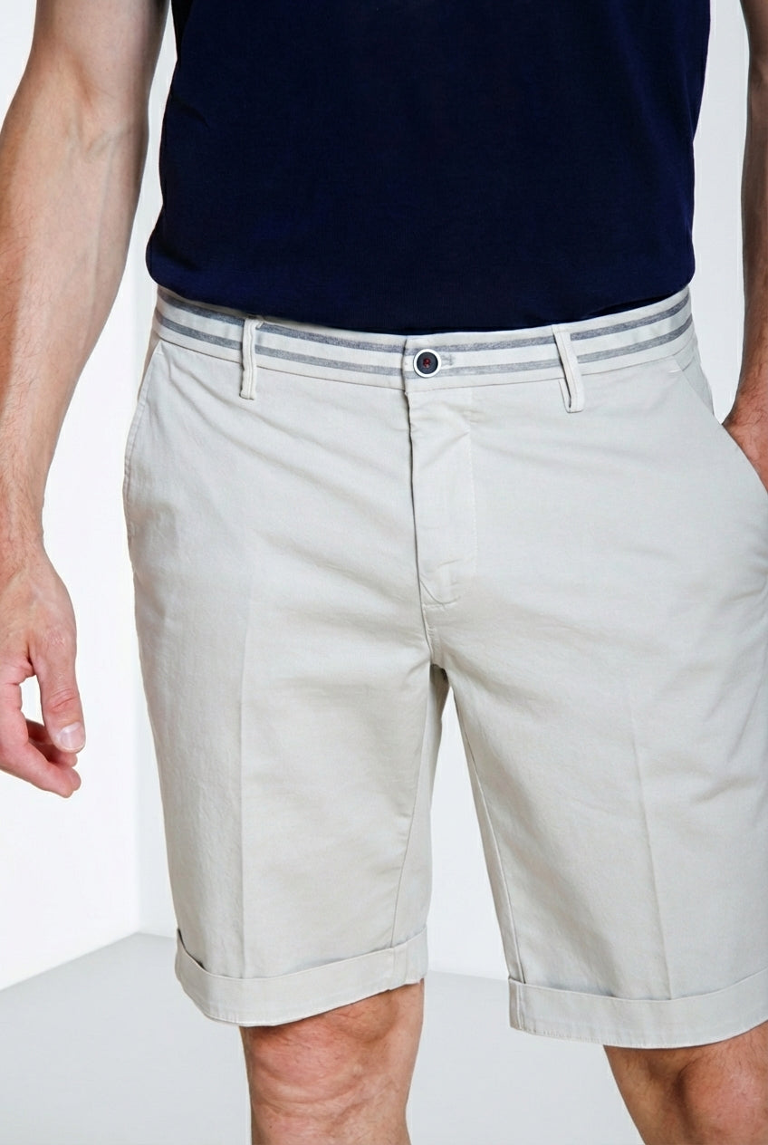 Torino Summer men's chino bermuda in stretch satin slim fit