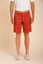 Torino Oxford men's chino bermuda in linen and cotton twill slim fit