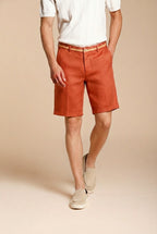 Torino Oxford men's chino bermuda in linen and cotton twill slim fit