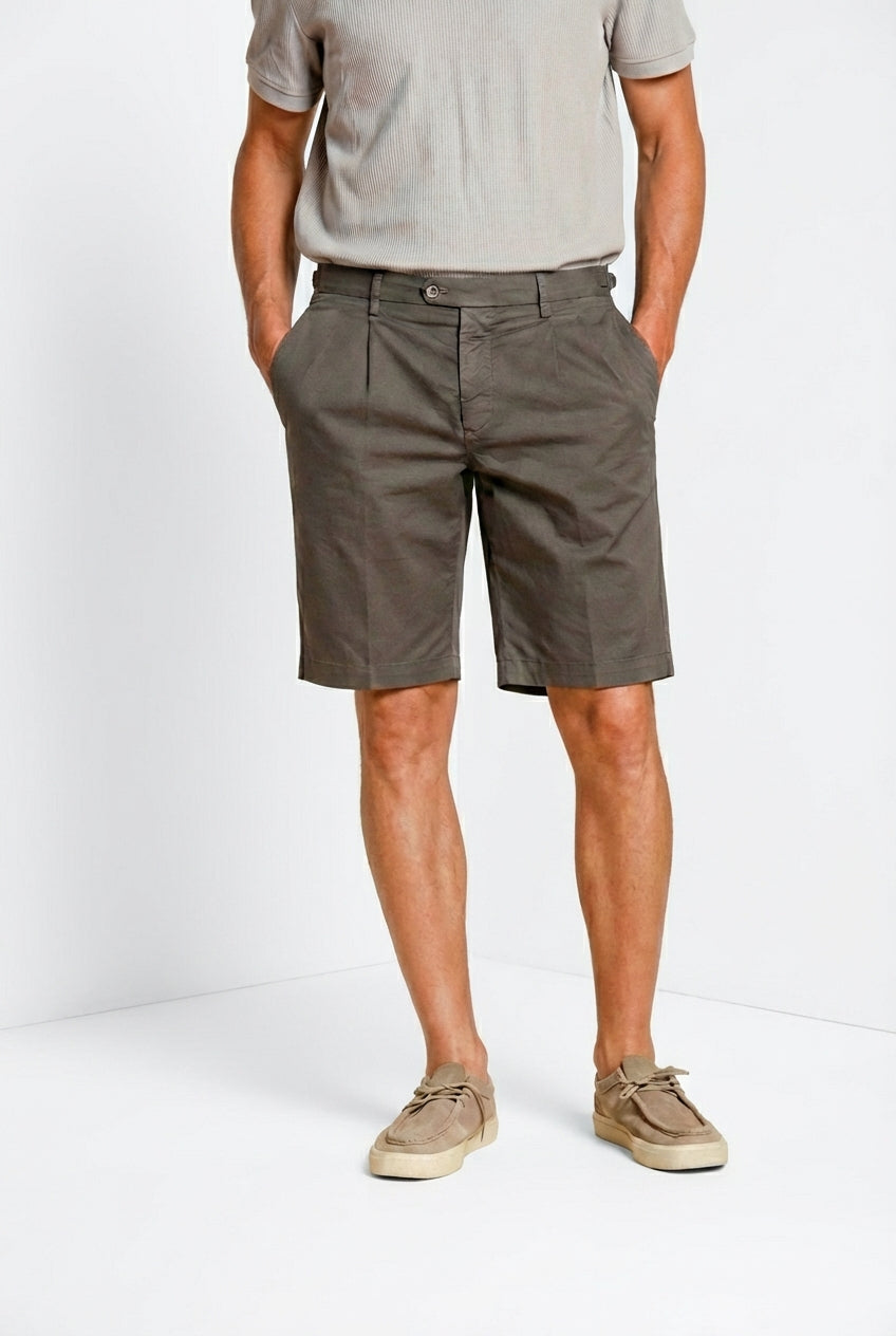 New York 2 Pinces men's chino bermuda in stretch twill regular fit