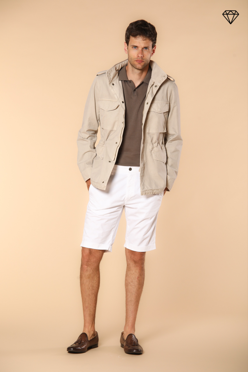 London men's chino bermuda shorts in Pima cotton Regular fit ①