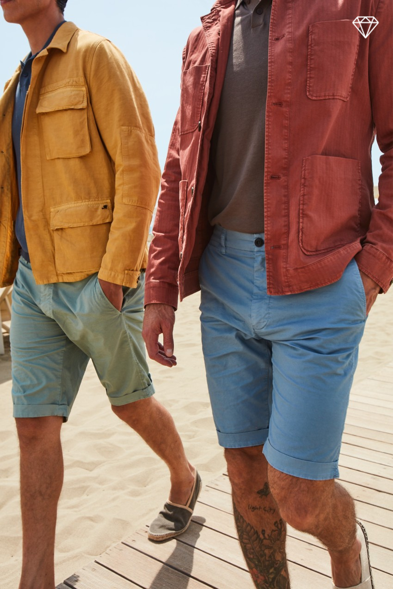 London bermuda chino hombre en algodón pima regular fit ①