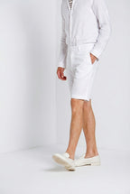 London men's chino bermuda in stretch gabardine regular fit ①