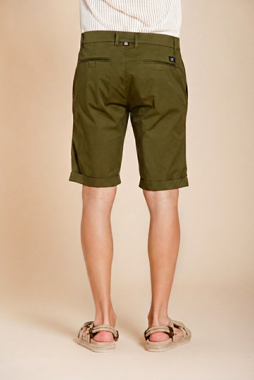 London men's chino bermuda in stretch gabardine regular fit ①