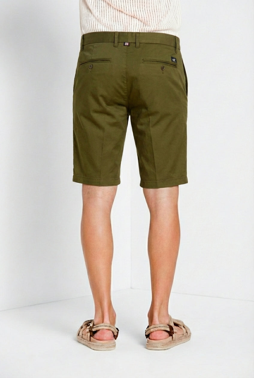 London bermuda chino hombre en gabardina stretch regular fit ①