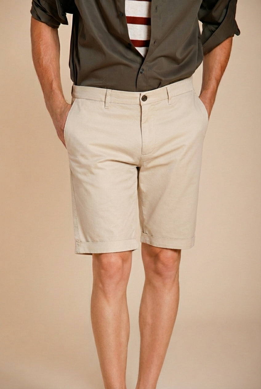 London bermuda chino uomo in gabardina stretch regular fit ①