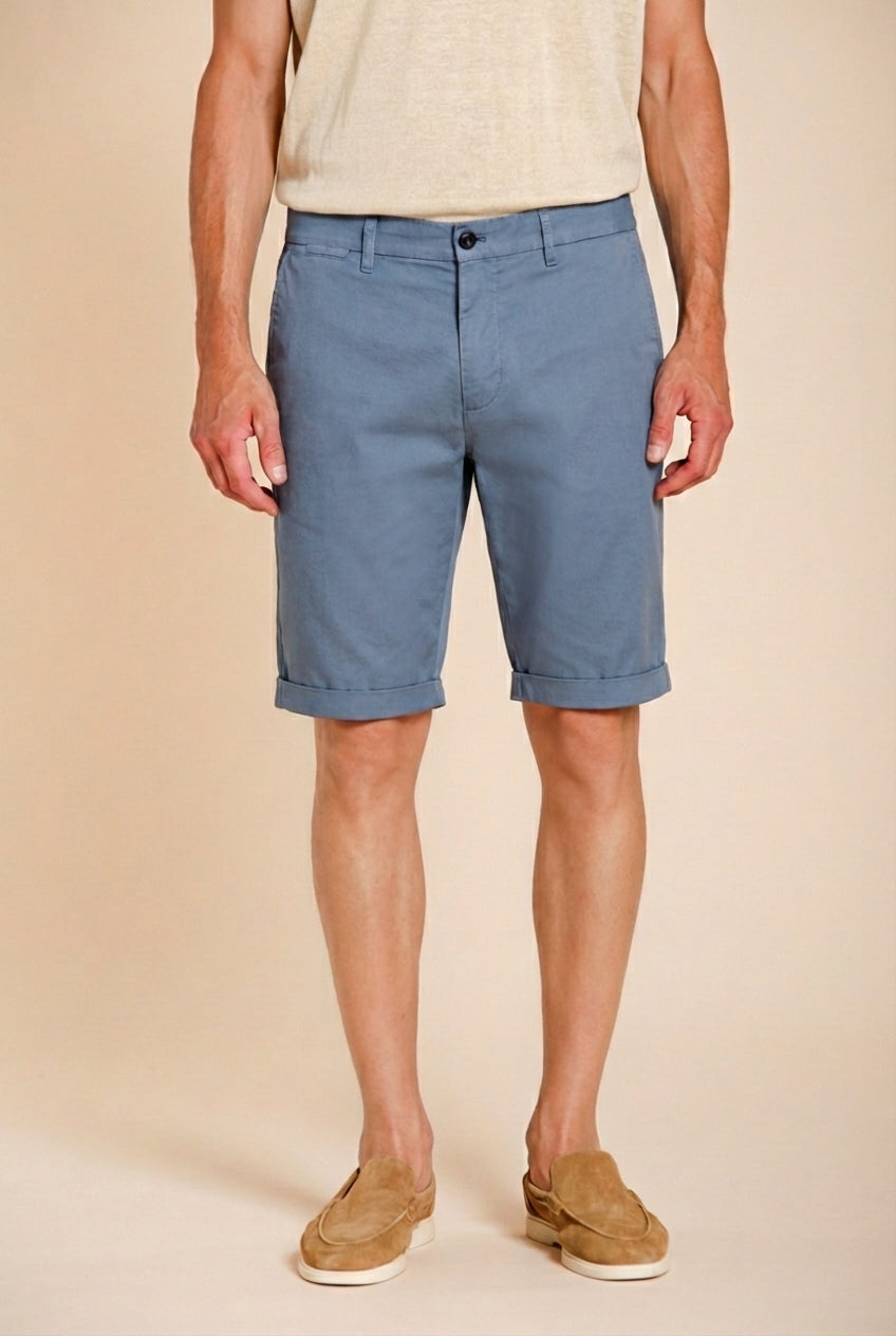 London bermuda chino uomo in gabardina stretch regular fit ①