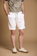 New York Golf 1 Pinces bermuda chino jogger uomo in jersey stretch slim fit