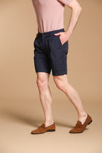 New York 1 Pinces City String Bermuda chino homme en Coton Pima Regular Fit