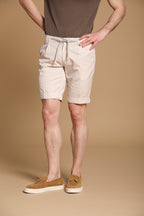 New York 1 Pinces City String Bermuda chino homme en Coton Pima Regular Fit