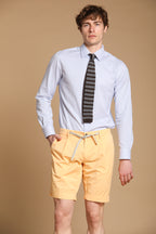 New York 1 Pinces City String Bermuda chino homme en Coton Pima coupe Regular Fit