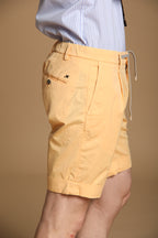 New York 1 Pinces City String Bermuda chino homme en Coton Pima coupe Regular Fit