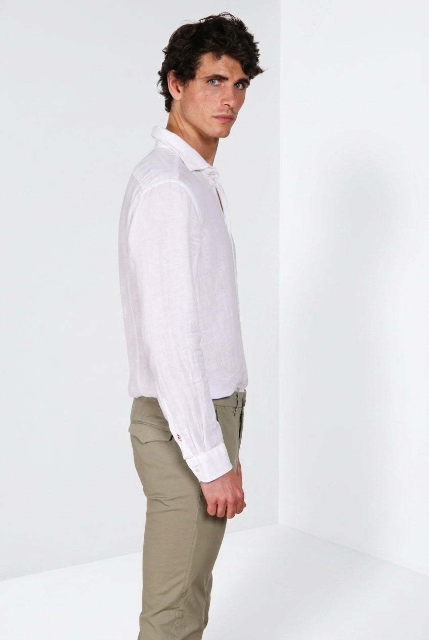 Torino camisa hombre en tela de lino ①