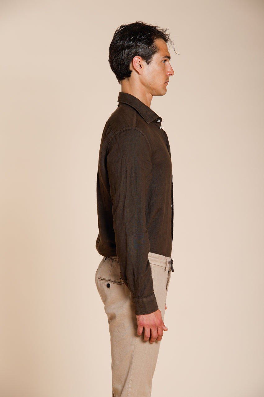 Torino camicia uomo in tela lino ①