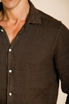 Torino camicia uomo in tela lino ①