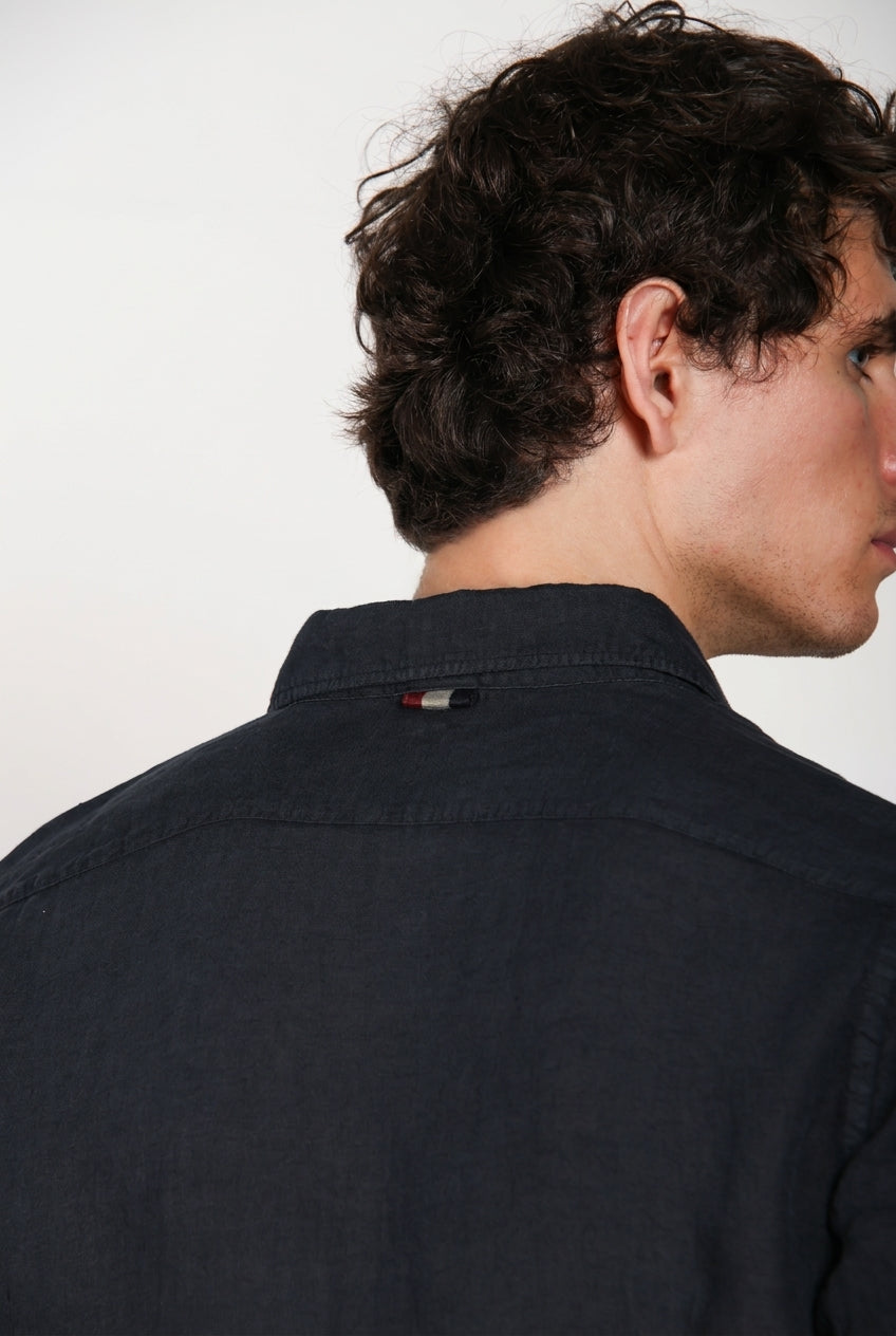 Torino men's shirt in linen canvas ①