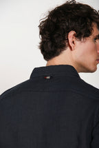 Torino men's shirt in linen canvas ①