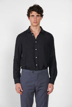 Torino men's shirt in linen canvas ①