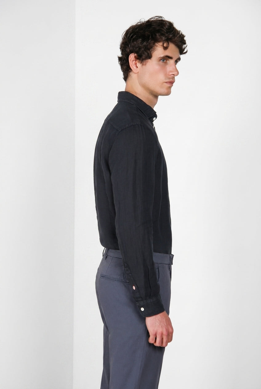 Torino men's shirt in linen canvas ①