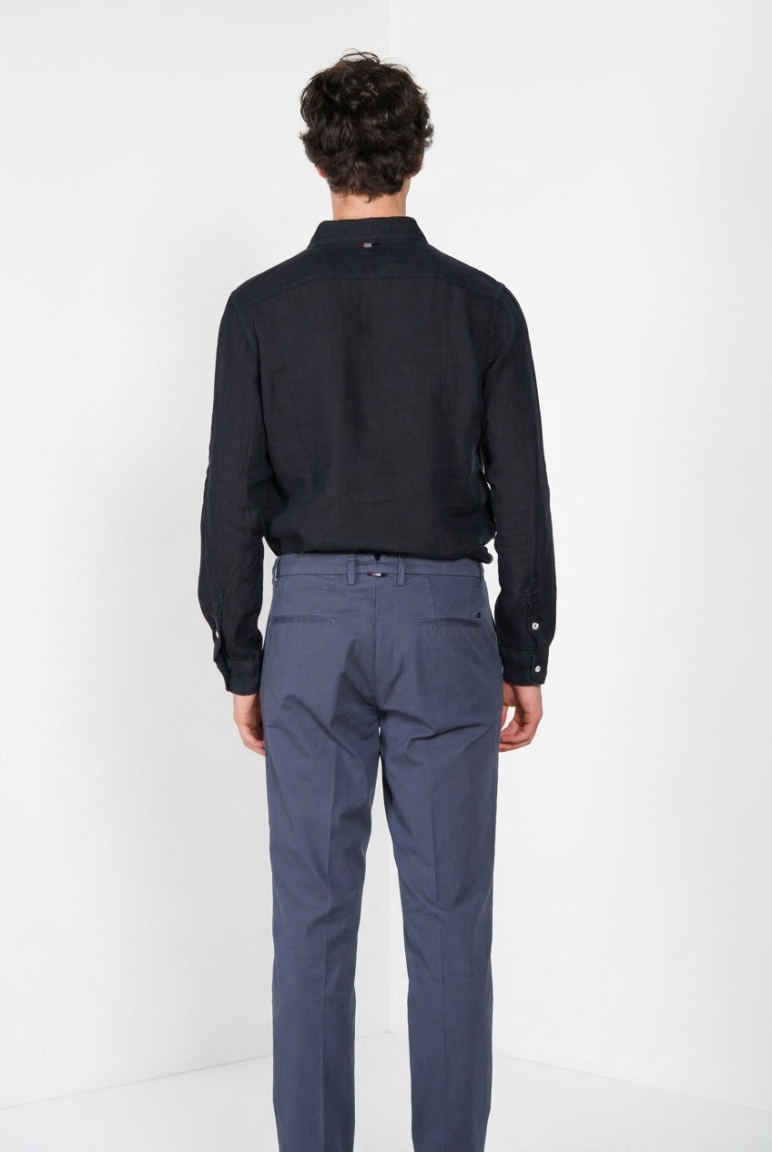 Torino men's shirt in linen canvas ①