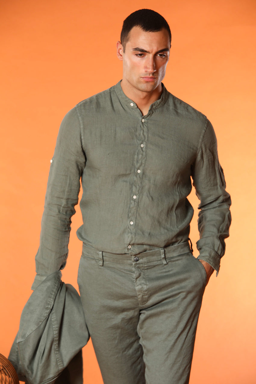 Porto camicia uomo a manica lunga in lino