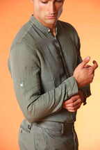 Porto camicia uomo a manica lunga in lino