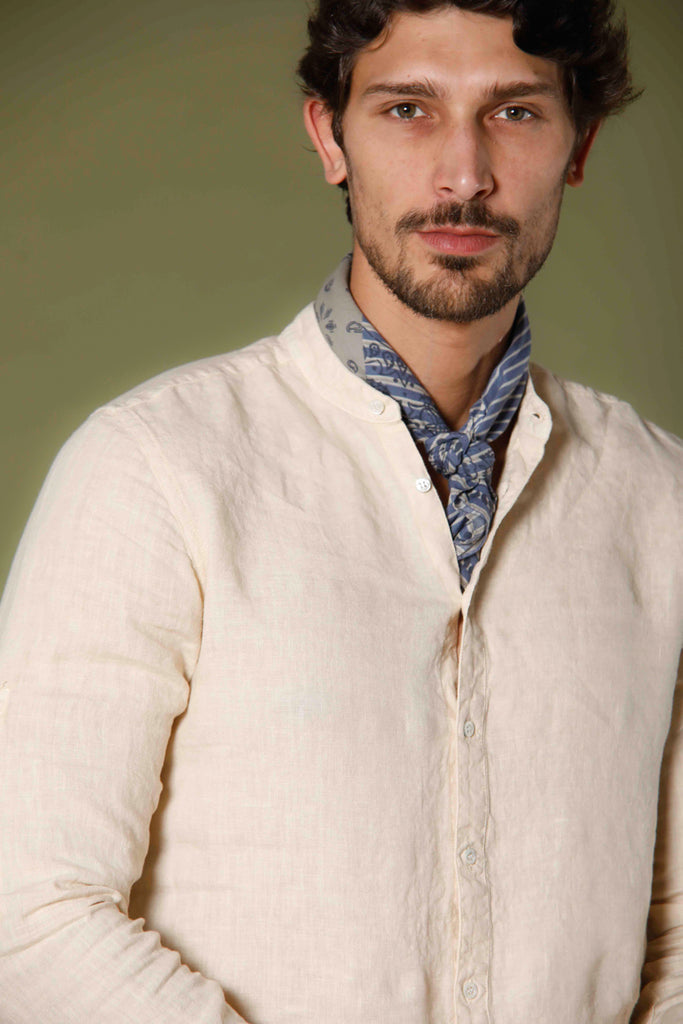 Immagine 3 di camicia uomo a manica lunga in lino color stucco modello Porto di Mason's