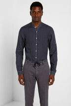 Porto camicia uomo in tela lino ①