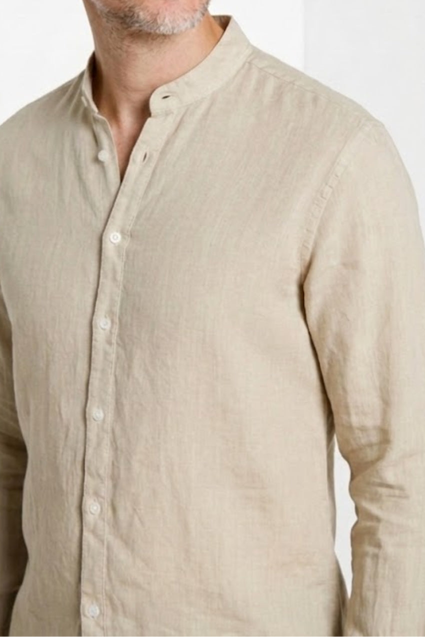 Porto men's shirt in linen canvas ①