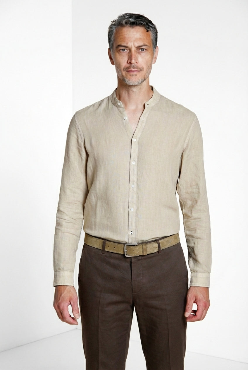 Porto men's shirt in linen canvas ①