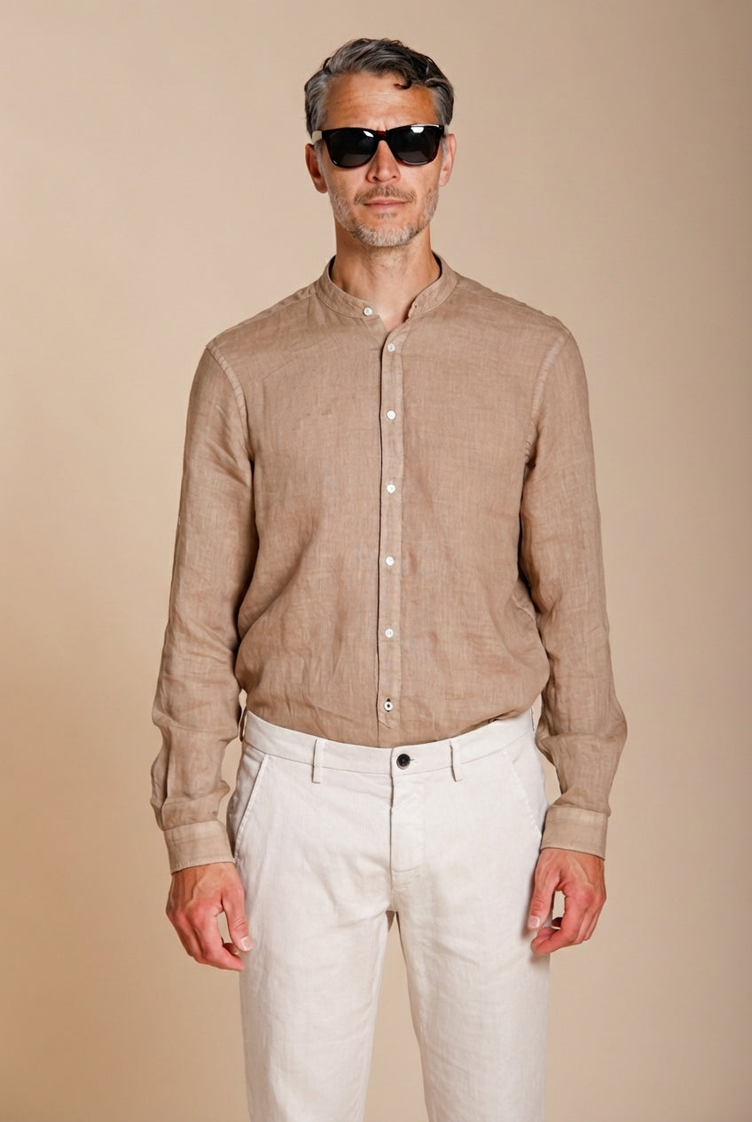 Porto men's shirt in linen canvas ①