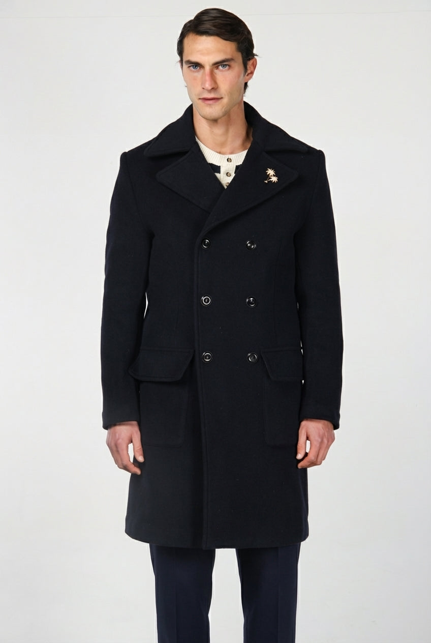 Churchill Men's Coat in Soft Wool Fabric